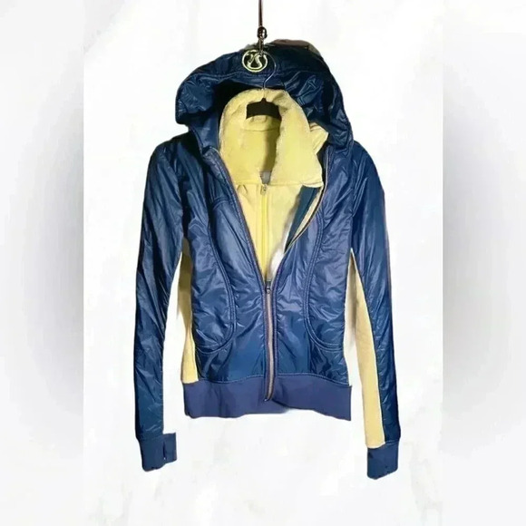 Lululemon special edition Uba Hoodie limitless blue/clarity yellow*Softshell 4 - Picture 2 of 5